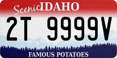 ID license plate 2T9999V