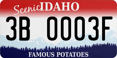 ID license plate 3B0003F