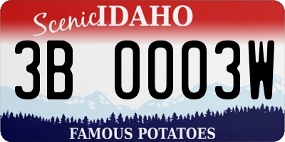ID license plate 3B0003W