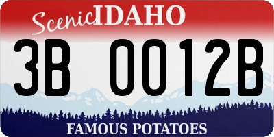 ID license plate 3B0012B