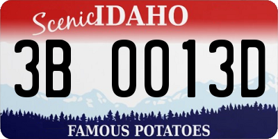 ID license plate 3B0013D