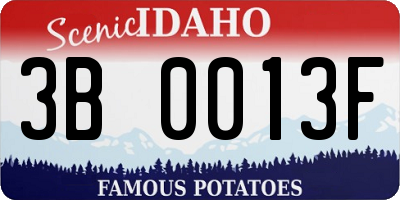 ID license plate 3B0013F