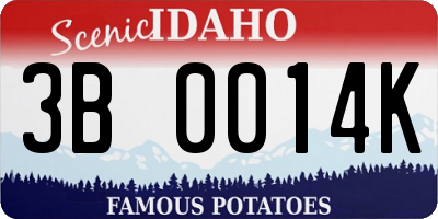 ID license plate 3B0014K