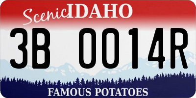 ID license plate 3B0014R