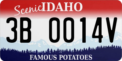 ID license plate 3B0014V