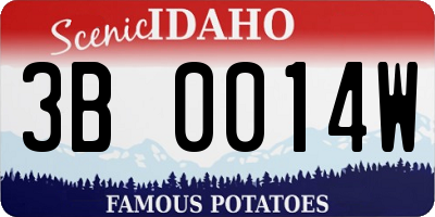 ID license plate 3B0014W