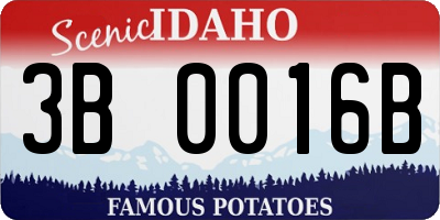 ID license plate 3B0016B