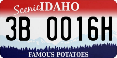 ID license plate 3B0016H