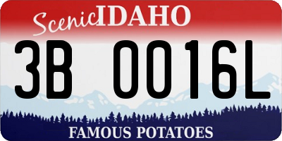 ID license plate 3B0016L