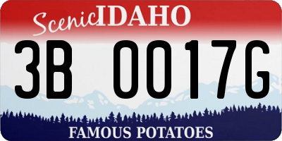 ID license plate 3B0017G