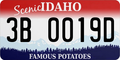 ID license plate 3B0019D
