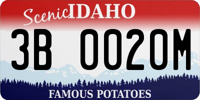 ID license plate 3B0020M