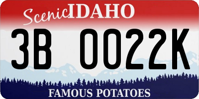ID license plate 3B0022K