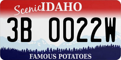 ID license plate 3B0022W