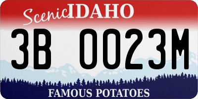 ID license plate 3B0023M