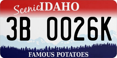 ID license plate 3B0026K