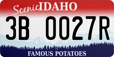 ID license plate 3B0027R