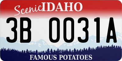 ID license plate 3B0031A