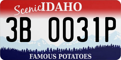 ID license plate 3B0031P