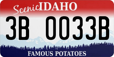 ID license plate 3B0033B