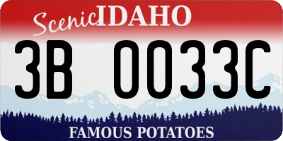 ID license plate 3B0033C