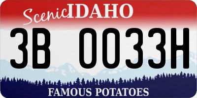 ID license plate 3B0033H