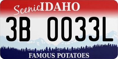 ID license plate 3B0033L