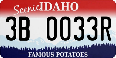 ID license plate 3B0033R