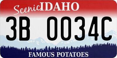 ID license plate 3B0034C
