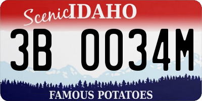 ID license plate 3B0034M