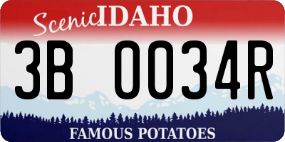ID license plate 3B0034R