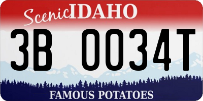 ID license plate 3B0034T
