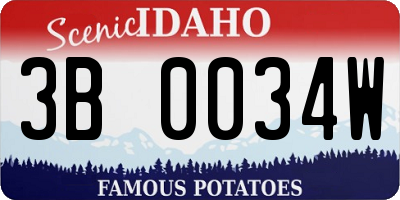 ID license plate 3B0034W