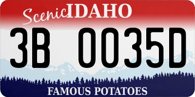 ID license plate 3B0035D