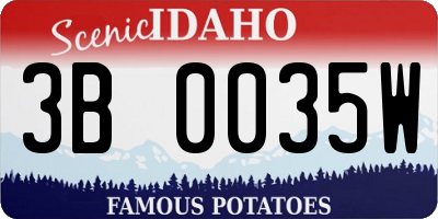 ID license plate 3B0035W