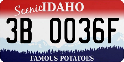 ID license plate 3B0036F