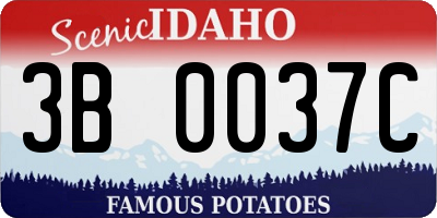ID license plate 3B0037C