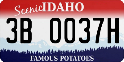 ID license plate 3B0037H