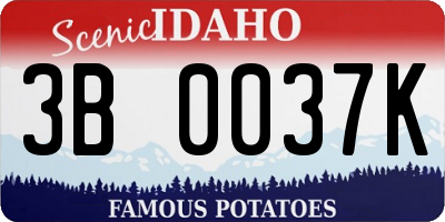 ID license plate 3B0037K