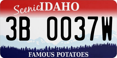 ID license plate 3B0037W