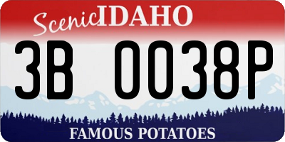 ID license plate 3B0038P