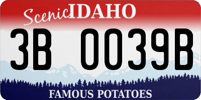 ID license plate 3B0039B