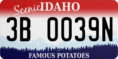 ID license plate 3B0039N