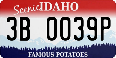 ID license plate 3B0039P
