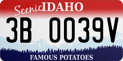 ID license plate 3B0039V