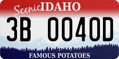 ID license plate 3B0040D