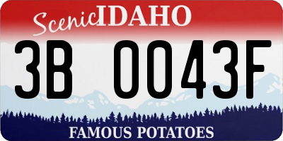 ID license plate 3B0043F