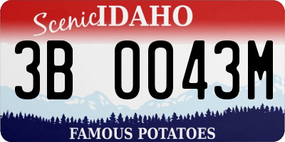 ID license plate 3B0043M