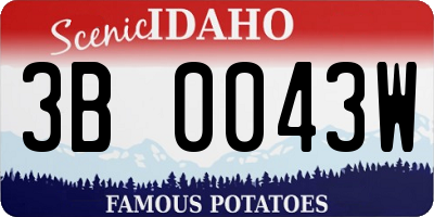 ID license plate 3B0043W