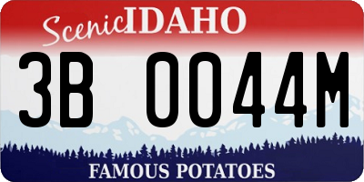 ID license plate 3B0044M
